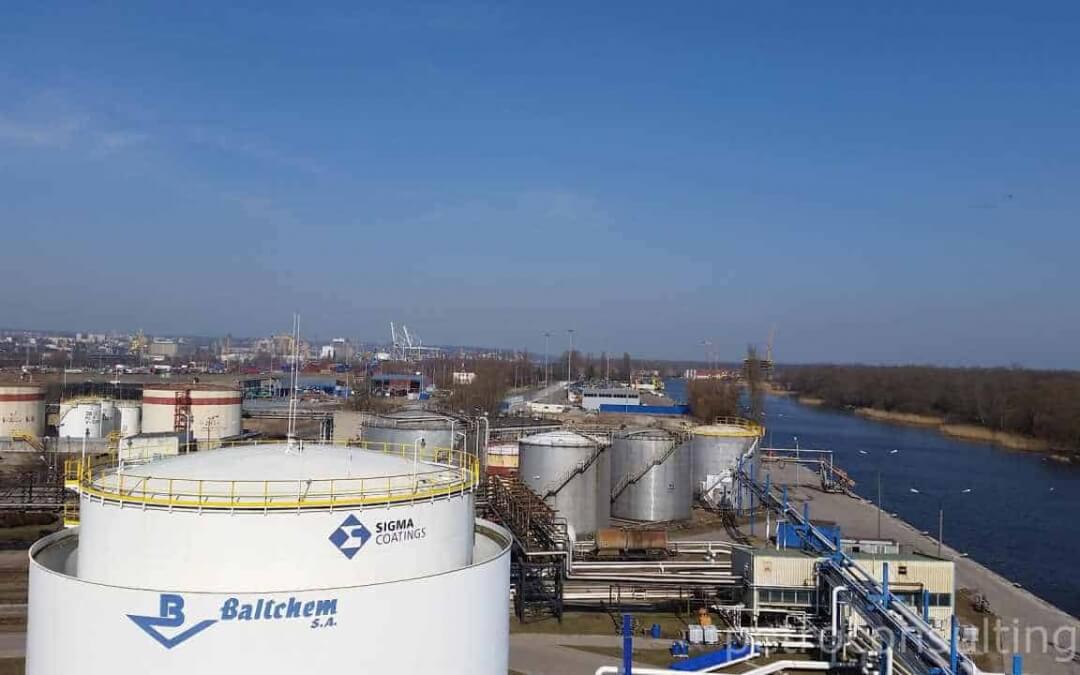 Wykonanie opomiarowania zbiorników w bazie Baltchem w Szczecinie
